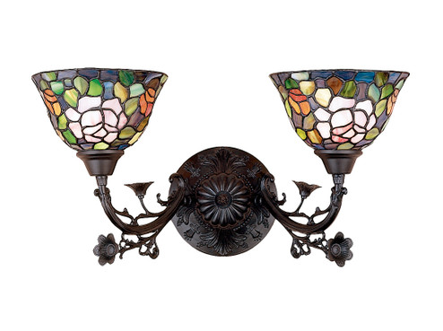 Tiffany Rosebush Two Light Wall Sconce in Craftsman Brown (57|27392)