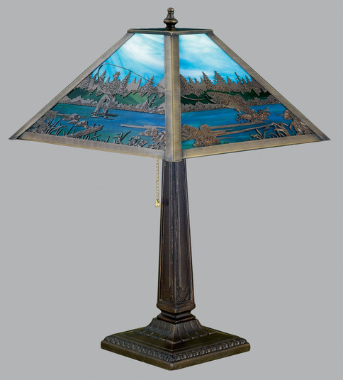 Fly Fishing Creek Table Lamp in Craftsman Brown (57|26760)