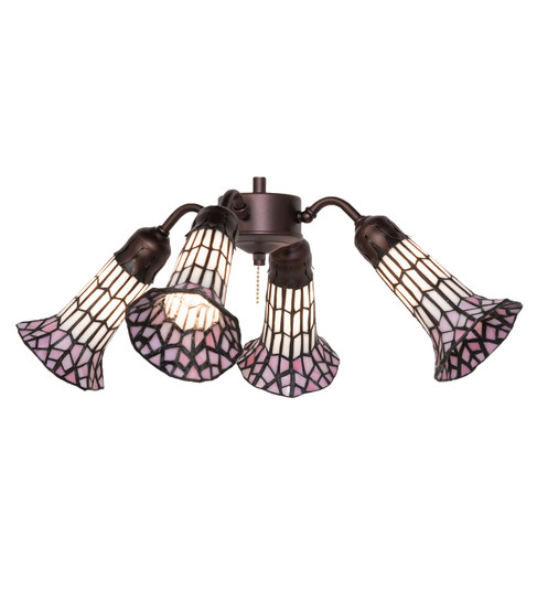 Stained Glass Pond Lily Four Light Fan Light in Mahogany Bronze (57|261518)