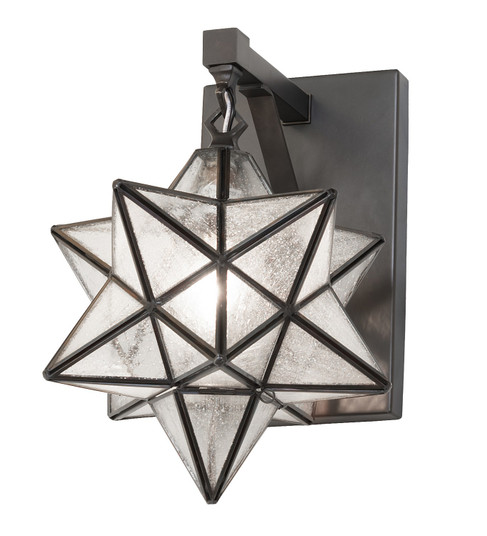 Moravian Star One Light Wall Sconce in Black Metal (57|260405)