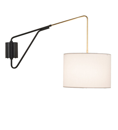 Cilindro Textrene One Light Wall Sconce in Solar Black/Brushed Brass (57|258185)