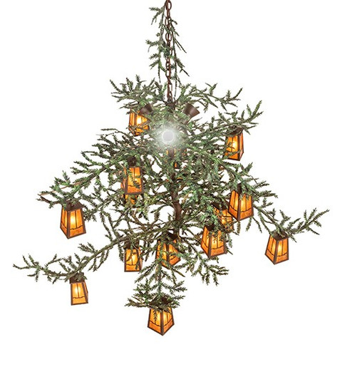Pine Branch 15 Light Chandelier in Cafe Noir With Green Branches (57|256954)