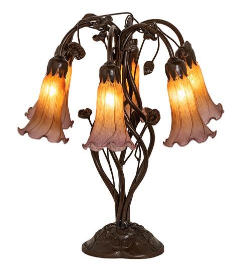 Amber/Purple Six Light Table Lamp in Mahogany Bronze (57|255810)