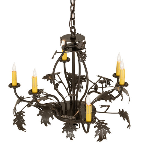 Oak Leaf & Acorn Six Light Chandelier in Timeless Bronze (57|255519)