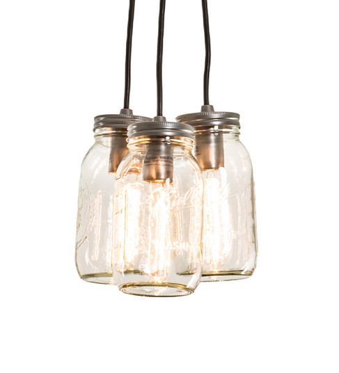 Mason Jar Three Light Pendant in Nickel (57|255331)