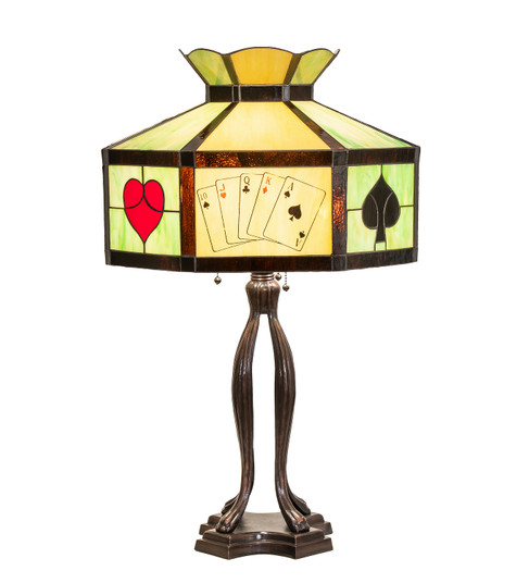Poker Face Three Light Table Lamp in Mahogany Bronze (57|252404)