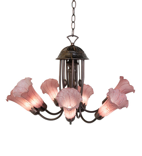 Purple Seven Light Chandelier in Mahogany Bronze (57|251585)