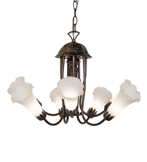 White Seven Light Chandelier in Mahogany Bronze (57|251580)