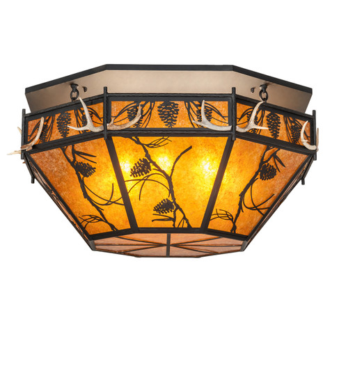 Whispering Pines Eight Light Semi-Flushmount in Black Metal (57|250973)