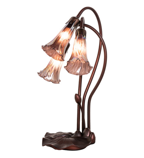 Purple Iridescent Three Light Accent Lamp in Mahogany Bronze (57|250826)