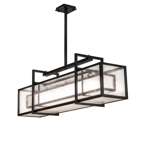 Nelson Six Light Pendant in Black Satin Wrought Iron (57|250506)