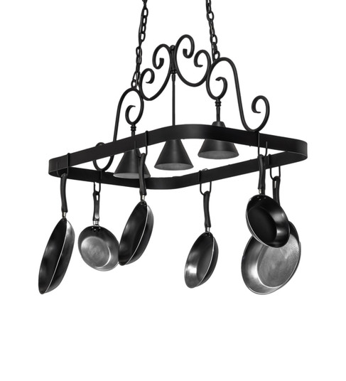 Elana Three Light Pot Rack in Blackwash (57|247727)