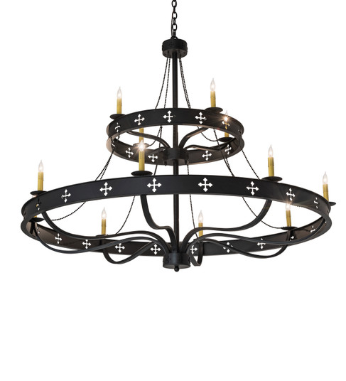 Byzantine 12 Light Chandelier in Solar Black (57|247188)