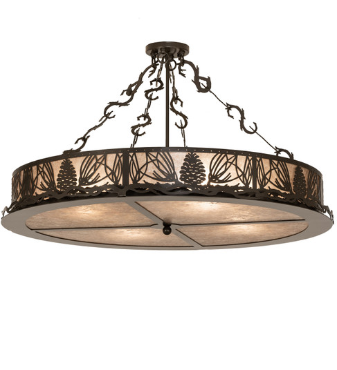 Mountain Pine Four Light Semi-Flushmoun in Timeless Bronze (57|245571)
