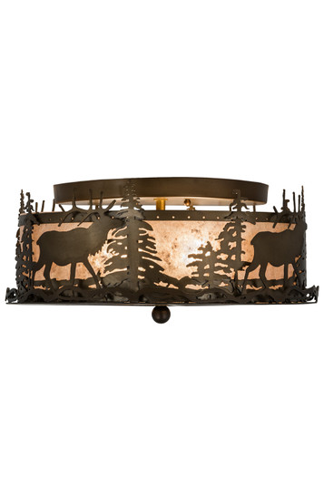 Elk At Dusk Two Light Flushmount in Antique Copper (57|24467)