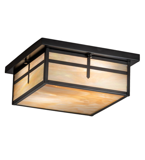 Hyde Park Two Light Flushmount in Craftsman Brown (57|244646)