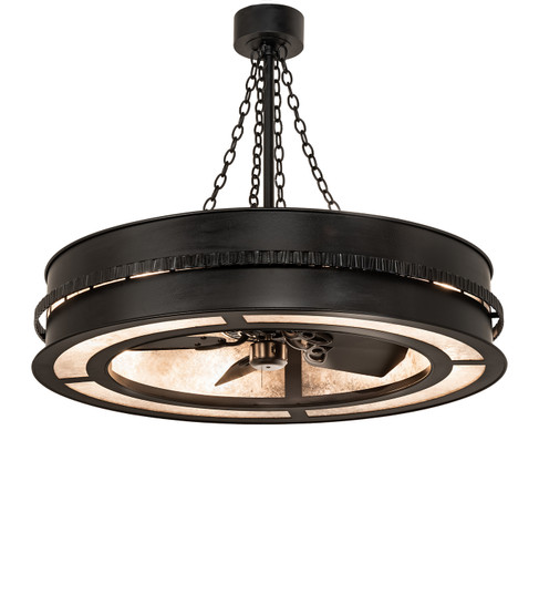 Golden Forge Eight Light Chandel-Air in Black Satin Wrought Iron Oiled Bronze (57|243673)