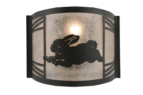Rabbit On The Loose One Light Wall Sconce in Black Metal (57|243216)