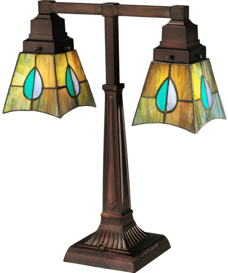 Mackintosh Leaf Two Light Desk Lamp in Antique Copper (57|24284)