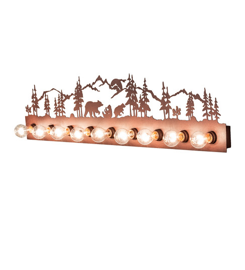 Bear Family Nine Light Vanity in Rust (57|240970) Bear Family Nine Light Vanity in Rust (57|240970)