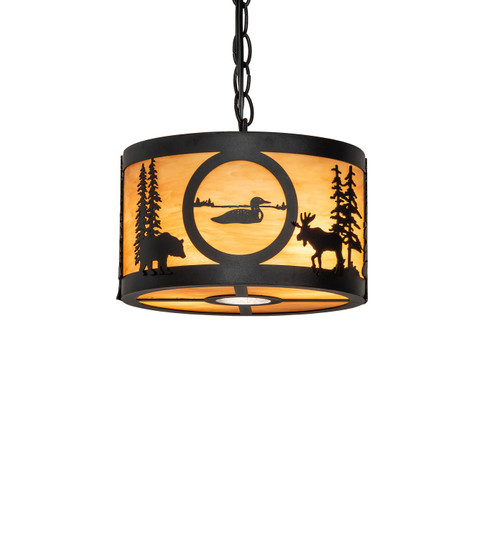 Wildlife At Pine Lake Two Light Pendant in Textured Black (57|240924)