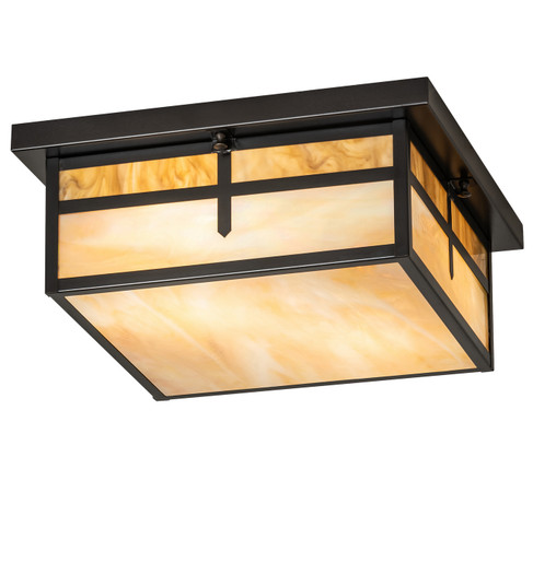 Hyde Park Two Light Flushmount in Craftsman Brown (57|240395)