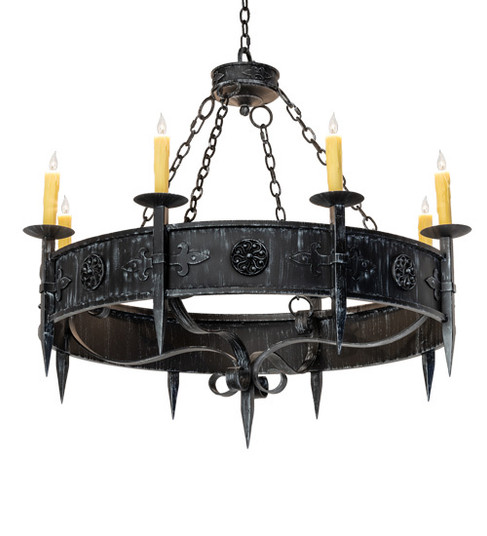 Calandra Eight Light Chandelier in Antique Iron Gate (57|239061)