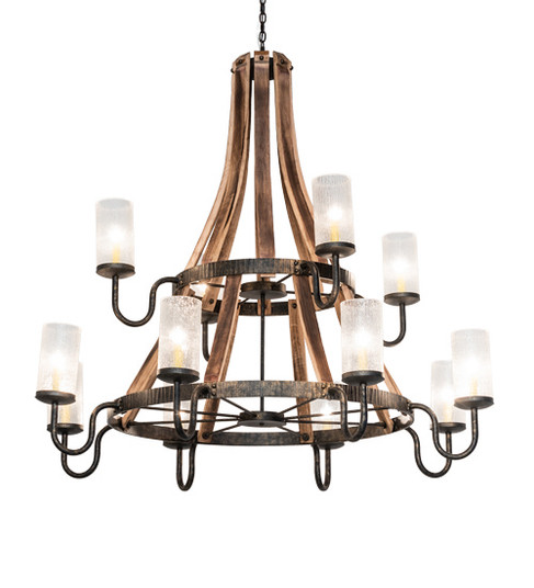 Barrel Stave 12 Light Chandelier in Golden Bronze (57|238765)