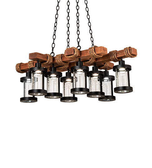 Wood Beam LED Chandelier in Black Metal (57|237422)