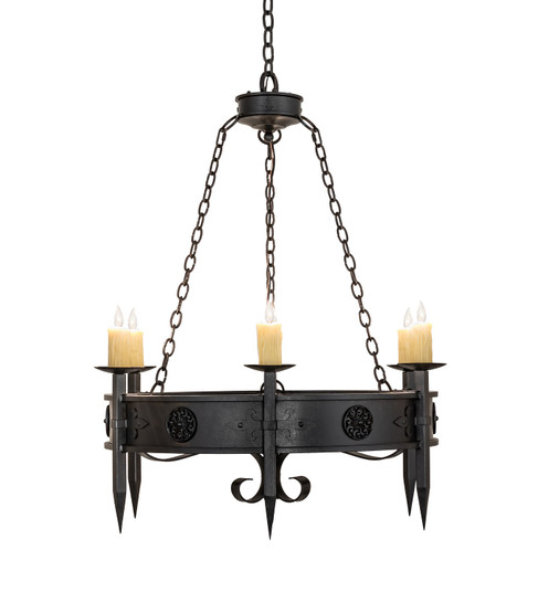 Calandra Six Light Chandelier in Chestnut (57|234341)