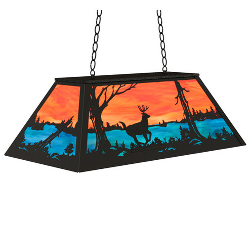 Deer At Lake Six Light Pendant in Textured Black (57|233903) Deer At Lake Six Light Pendant in Textured Black (57|233903)