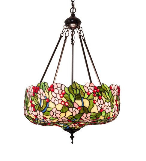 Tiffany Cherry Blossom Three Light Pendant in Mahogany Bronze (57|232776)