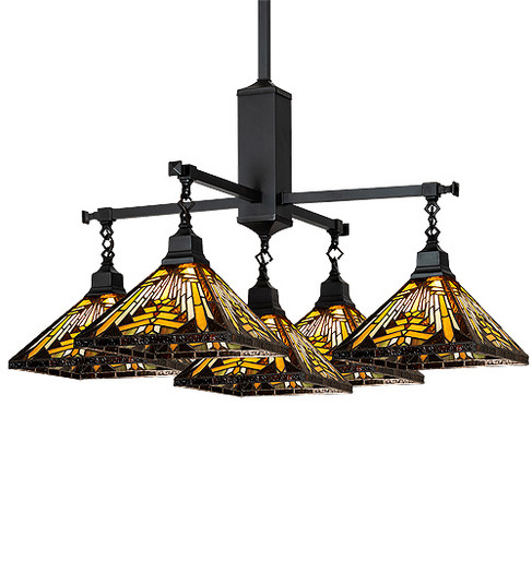 Nuevo Mission Five Light Chandelier in Craftsman Brown (57|231691)