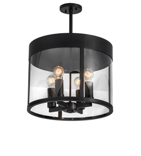 Cilindro Four Light Pendant in Black Metal (57|231239)