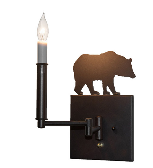 Lone Bear One Light Swing Arm Wall Sconce in Mahogany Bronze (57|231171)