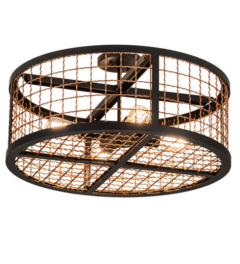 Paloma Golpe LED Semi Flush Mount in Flat Black/Metallic Bronze (57|230967)