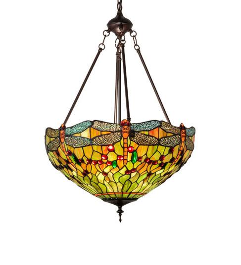 Tiffany Hanginghead Dragonfly Three Light Pendant in Mahogany Bronze (57|230915)