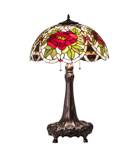 Renaissance Rose Three Light Table Lamp in Mahogany Bronze (57|230476)