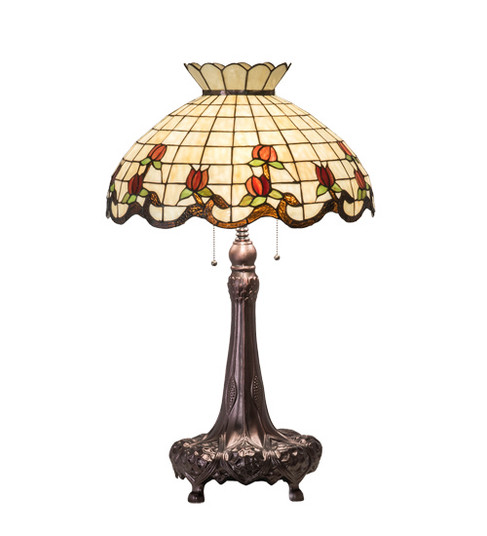 Roseborder Three Light Table Lamp in Mahogany Bronze (57|230473)