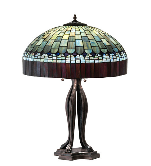 Tiffany Candice Three Light Table Lamp in Mahogany Bronze (57|229128)