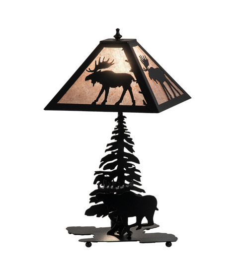 Lone Moose Two Light Table Lamp in Textured Black Textured Black (57|228787)