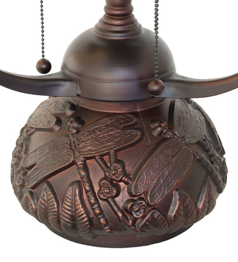Tiffany Dragonfly Three Light Table Base in Mahogany Bronze (57|228003)