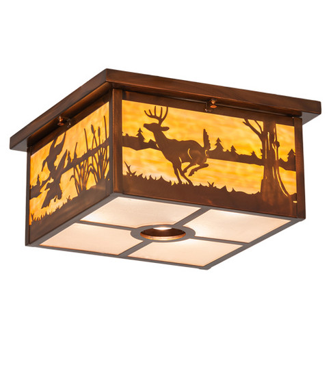 Deer At Lake Five Light Flushmount in Vintage Copper (57|224116)