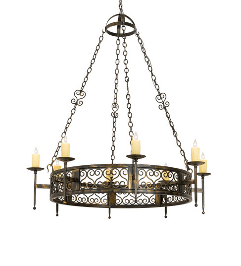 Toscano Eight Light Chandelier in Antique Black (57|222724)