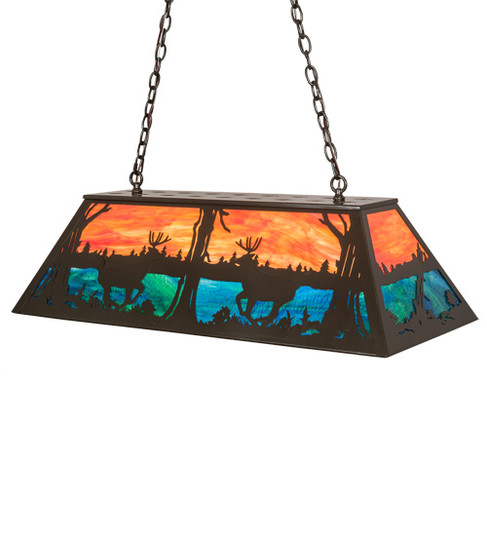 Deer At Lake Six Light Pendant in Timeless Bronze (57|219886)