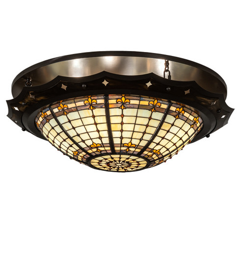 Fleur-De-Lite Four Light Flushmount in Antique Copper And Timeless Bronze (57|219713)