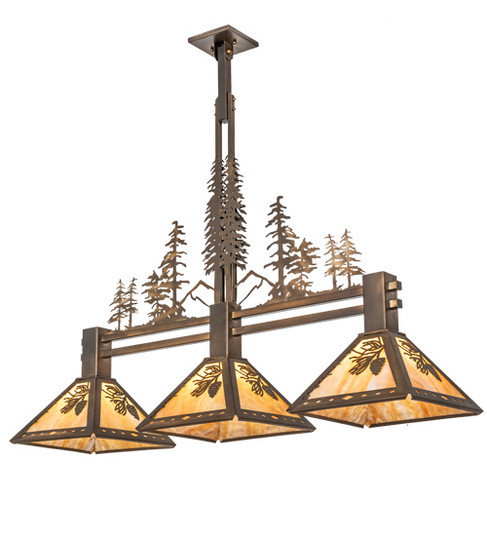 Winter Pine Three Light Island Pendant in Antique Copper (57|219382)