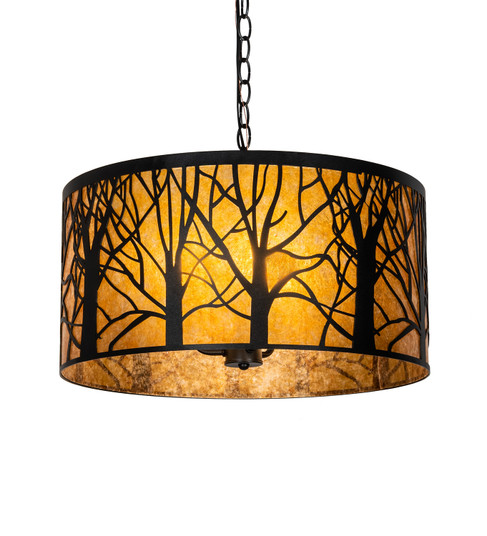 Winter Maple Three Light Pendant in Textured Black (57|218539)