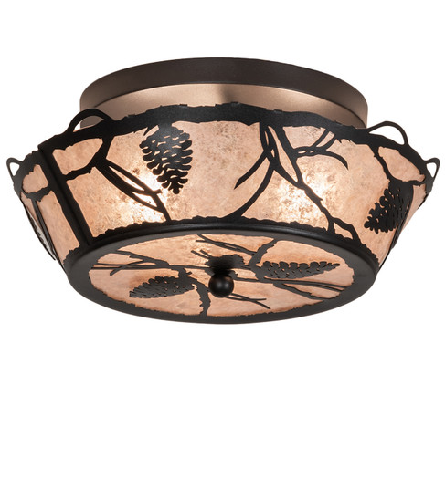 Whispering Pines Three Light Flushmount in Textured Black (57|217296)