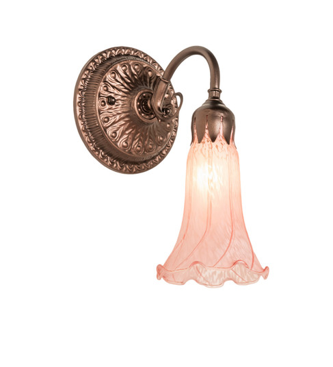 Pink Pond Lily One Light Wall Sconce in Mahogany Bronze (57|216932)